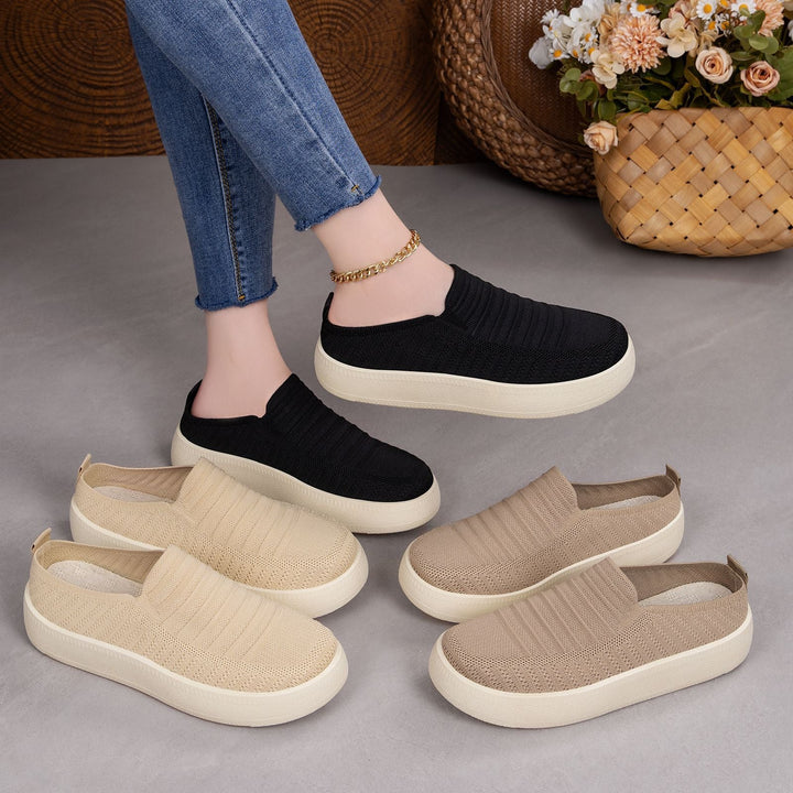 Damen Flexible Slip-On Sneaker mit elastischer Oberflächenstruktur Drune