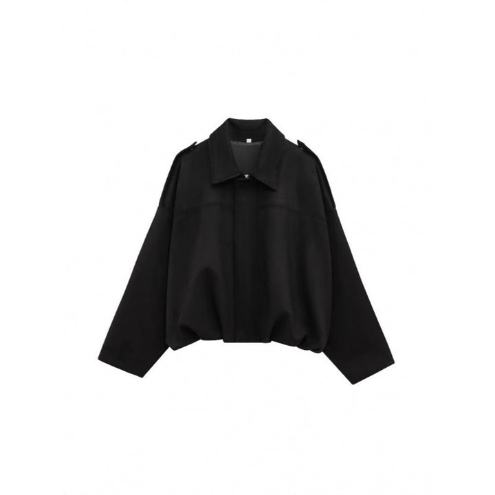 Damen modische Oversize-Jacke mit verstecktem Bund und Schulterdetails Drune
