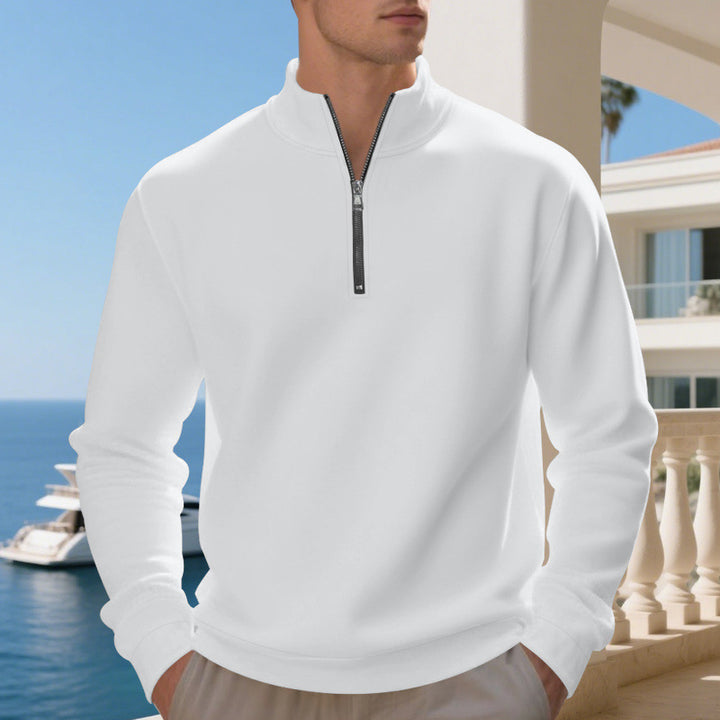 Herren sportlicher Pullover mit halbem Reißverschluss und atmungsaktiver Struktur Drune