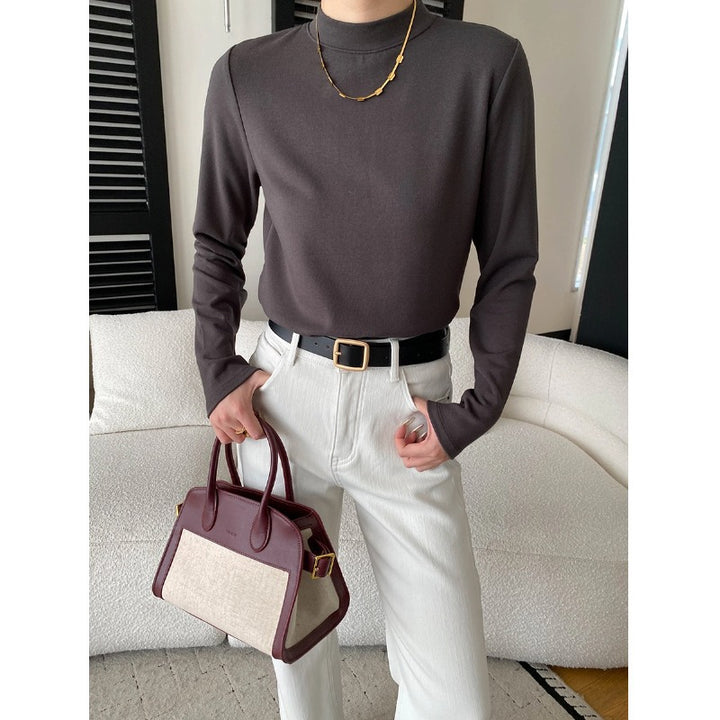 Damen Langarmshirt mit hohem Kragen aus hochwertigem Material Drune