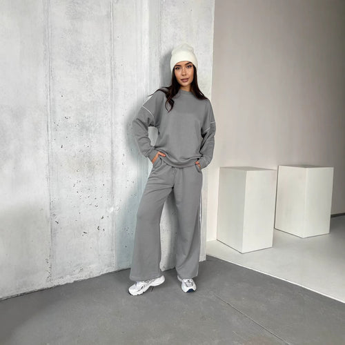 Damen Sportliches und bequemes Sweatshirt-Pants-Set Drune
