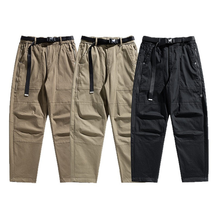 Herren Tapered Utility-Cargohose mit integriertem Webgurt, Kniepaneelen und Reißverschlusstaschen Drune