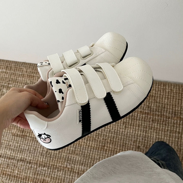 Damen Sneakers mit praktischen Klettverschlüssen und lustigen Tiermotiven Drune