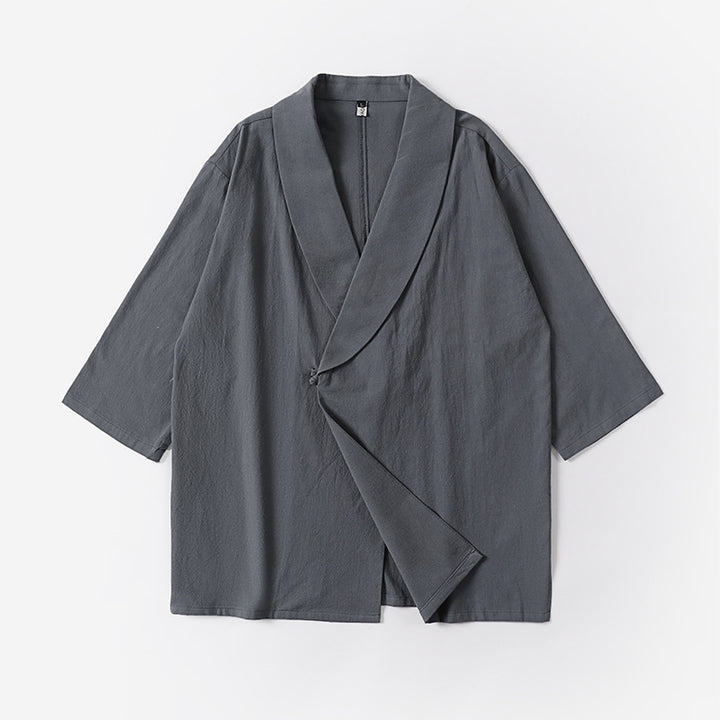 Unisex Oversize-Kimono-Jacke mit Schalkragen und Wickelverschluss Drune