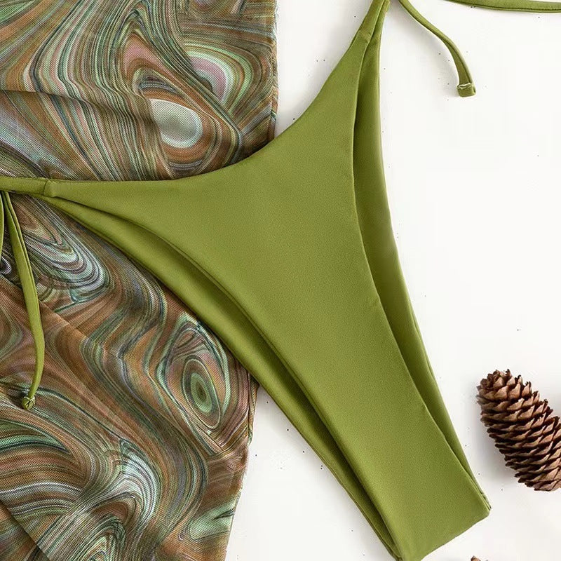Damen Bikini-Set mit raffiniertem Wickeldesign und dekorativem Oberteil Drune