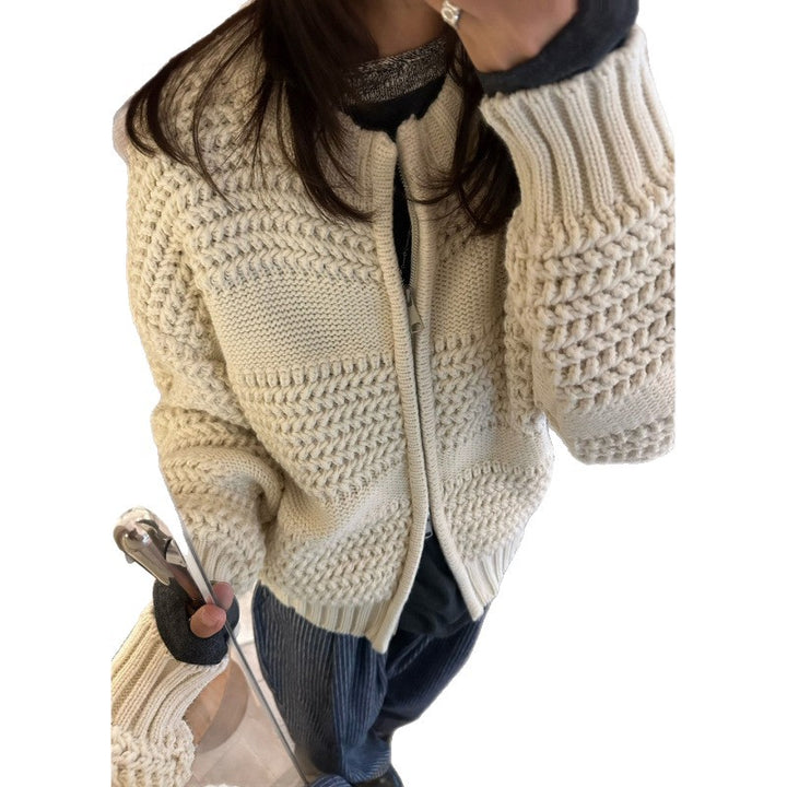 Damen komfortable Strickjacke mit strukturiertem Design Drune