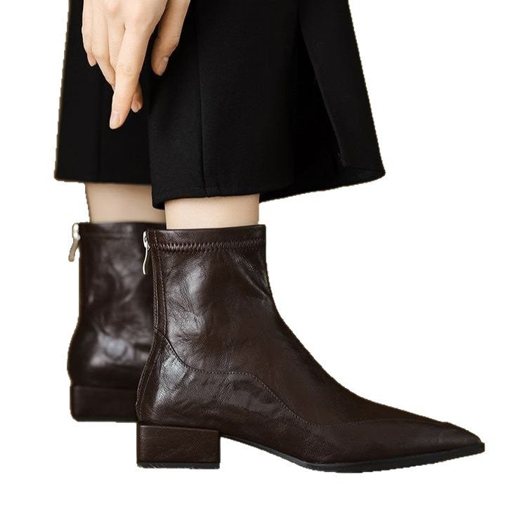 Damen Elegante spitze Stiefeletten Drune