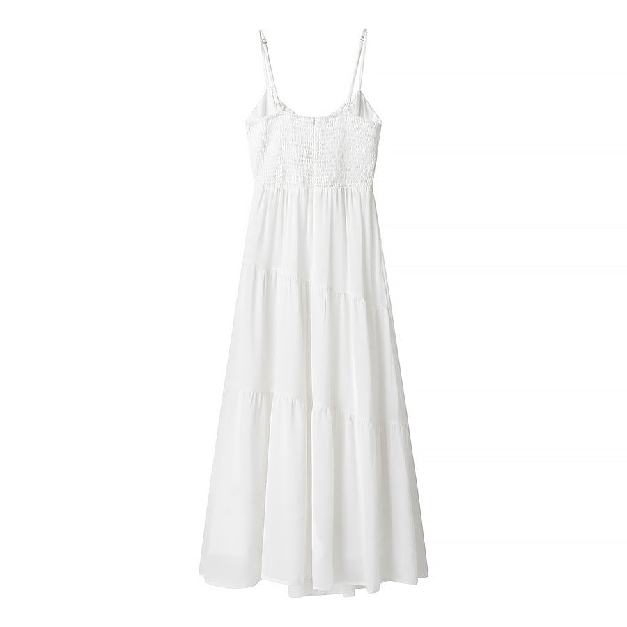 Damen Maxikleid mit verstellbaren Spaghetti-Trägern und fließendem Design Drune