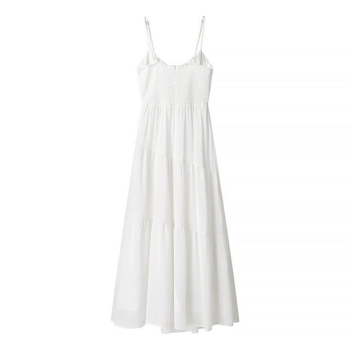 Damen Maxikleid mit verstellbaren Spaghetti-Trägern und fließendem Design Drune
