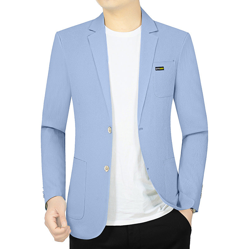 Herren Modernes Stretch Business-Sakko mit schmalem Schnitt und aufgesetzten Taschen Drune