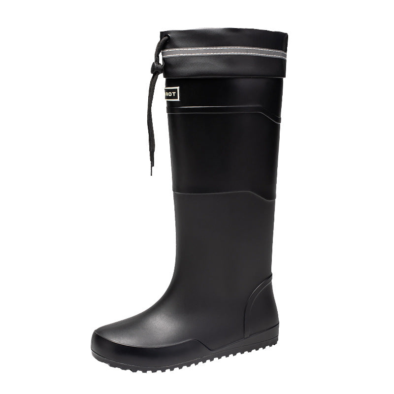 Herren wasserdichte kniehohe Gummistiefel mit verstellbarem Schaftverschluss und rutschfester Profilsohle Drune