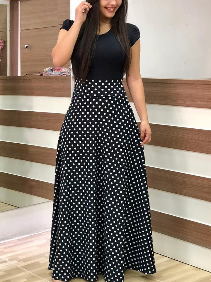 Damen Fließender Maxirock mit hoher Taille und großem Blumenprint Drune