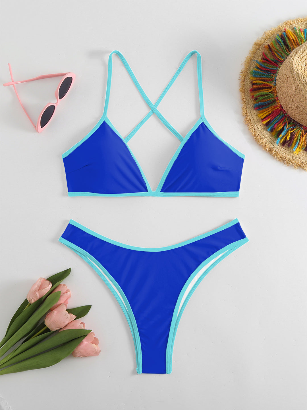 Damen Triangel-Bikini mit X-Träger-Design Drune