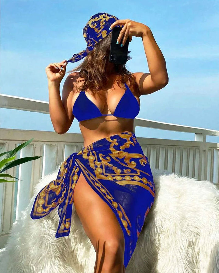 Damen Triangel-Bikini mit eleganter Wickelrock-Optik Drune