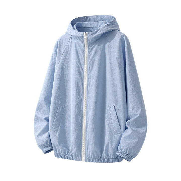 Herren Leichte Oversize-Windjacke mit Kapuze, elastischem Saum & Eingrifftaschen Drune