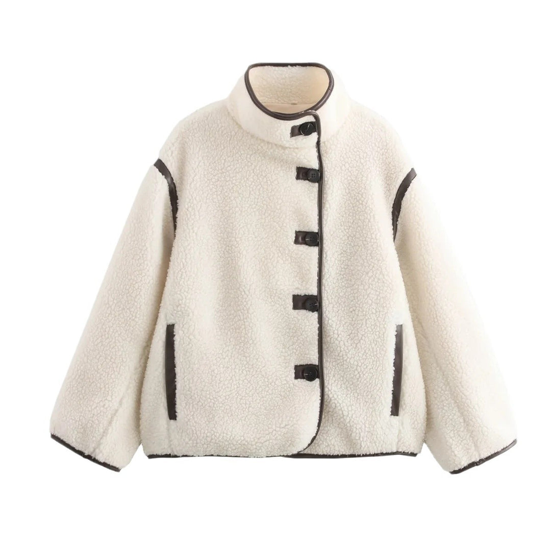 Damen Kuschelige Fleecejacke mit hohem Kragen und praktischen Taschen Drune