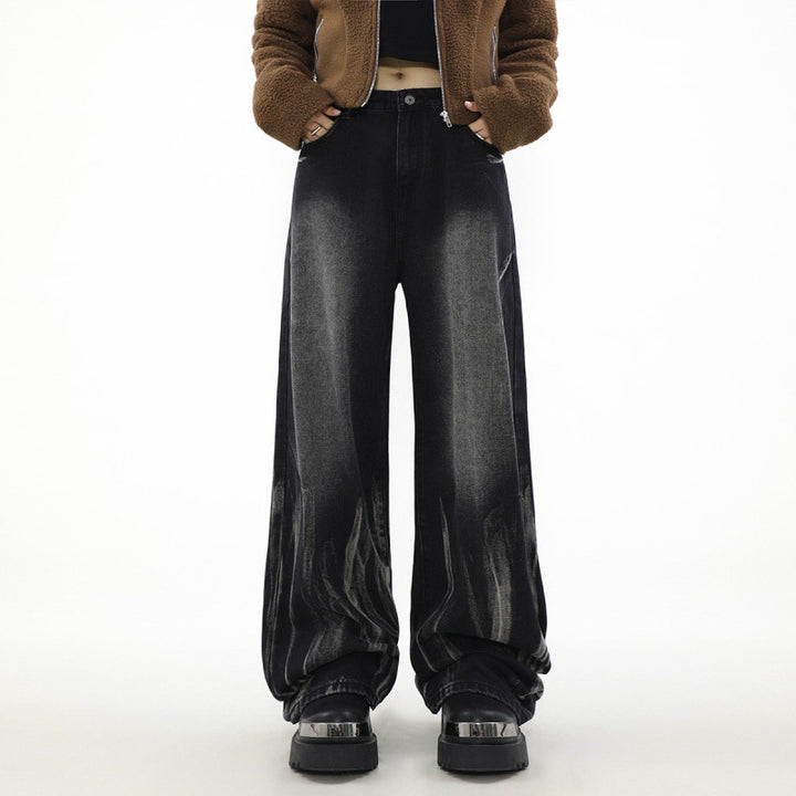 Damen Weite Denim-Hose im modernen Design mit einzigartigen Details Drune