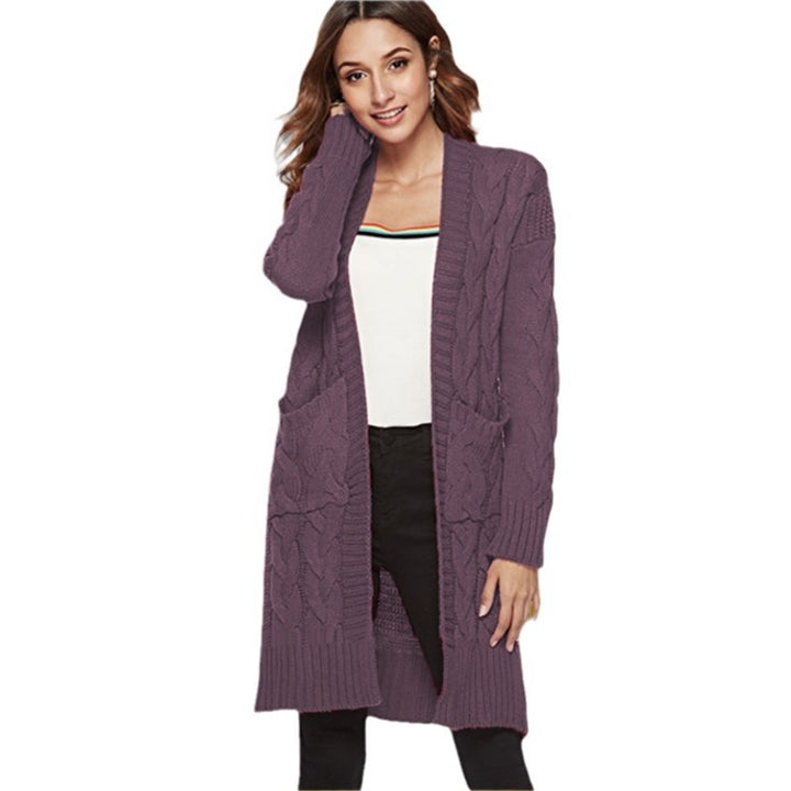 Damen Grobstrick Cardigan mit elegantem Zopfdesign und praktischen Taschen Drune