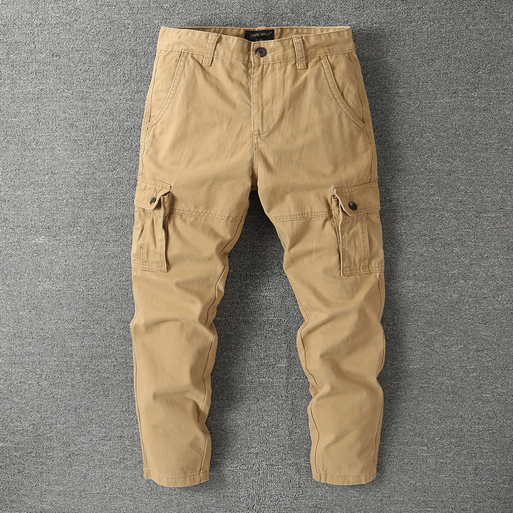 Herren Cargohose mit taktischem Tarnmuster und mehreren Klappentaschen Drune