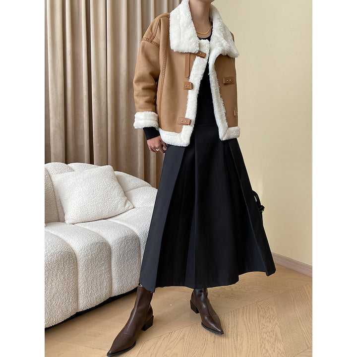 Damen Fleecegefütterte Lederjacke Drune