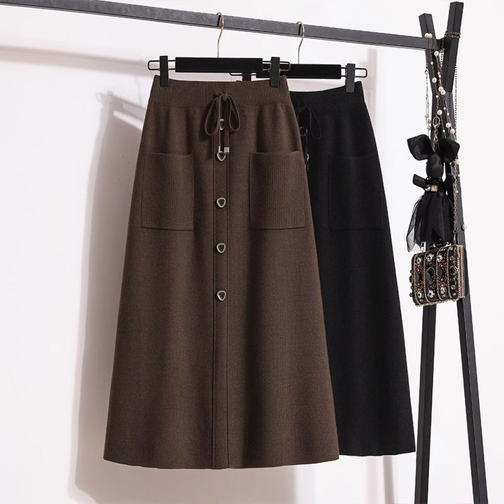 Damen Eleganter Maxirock mit praktischen Taschen Drune