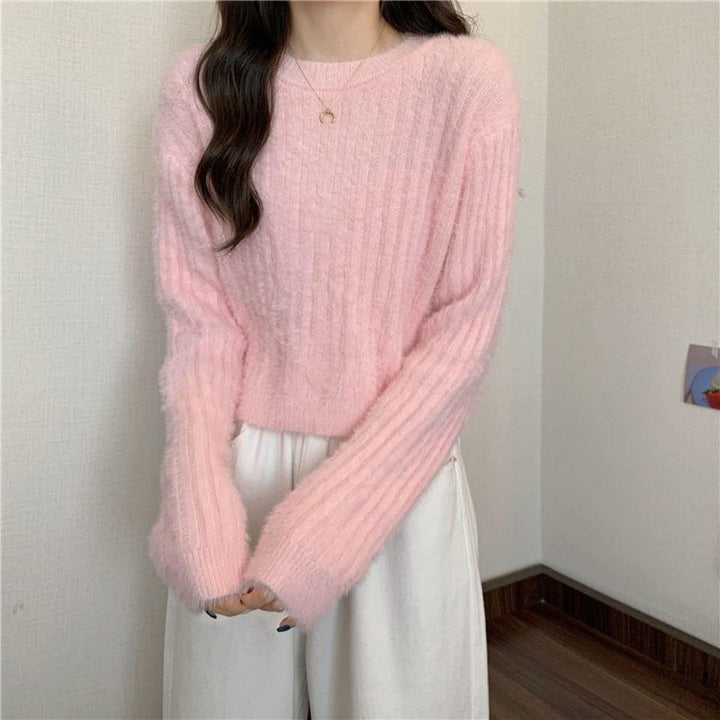 Damen kuscheliger Strickpullover mit weichem Material Drune