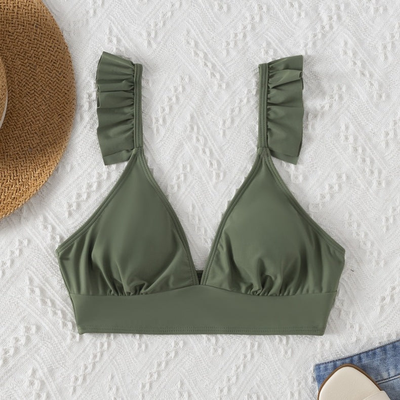 Damen Triangel-Bikinioberteil mit Rüschen Drune