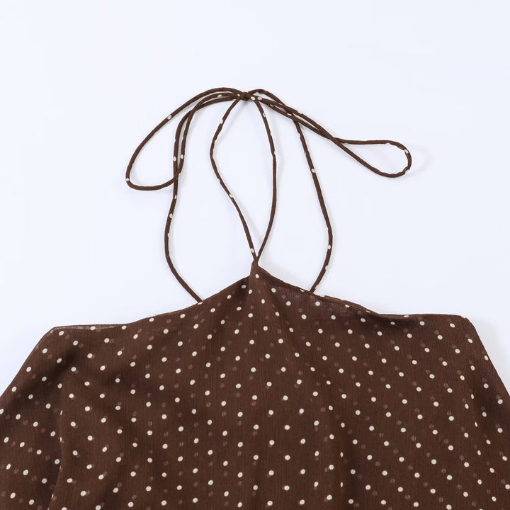 Damen Sommerkleid mit voluminösen Rüschendetails und tiefem V-Ausschnitt Drune