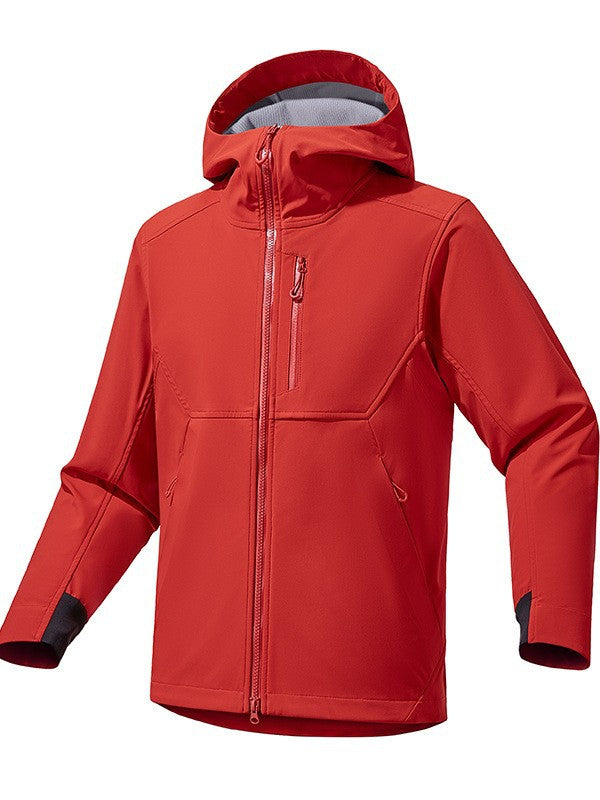 Herren Softshell‑Kapuzensweatjacke mit Stretch‑Windschutz, ergonomischem Schnitt und Brustreißverschluss Drune