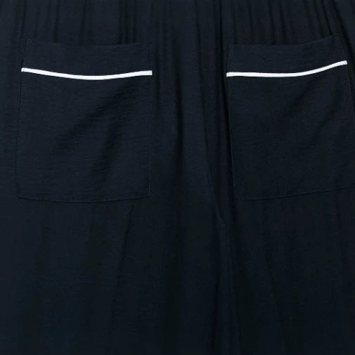 Damen Hochtaillierte Culotte-Hose mit weitem Bein und dekorativem Taillengürtel Drune
