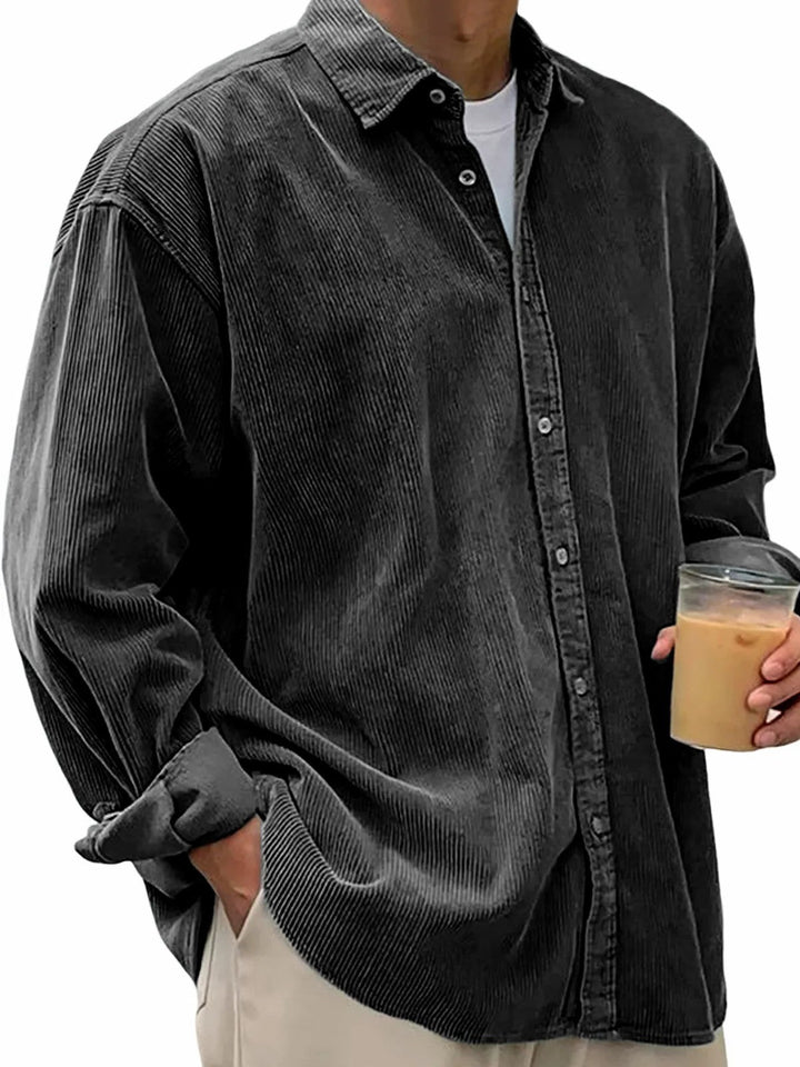 Herren nan lässiges Cordhemd aus Feincord mit Oversize-Schnitt Drune