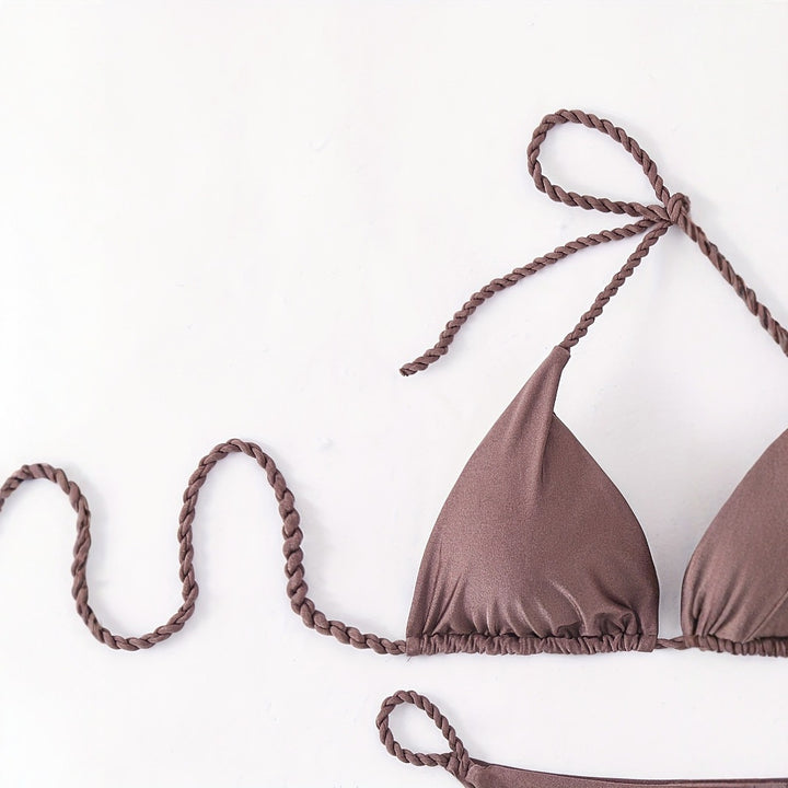 Damen Triangel-Bikini mit geflochtenen Trägern Drune