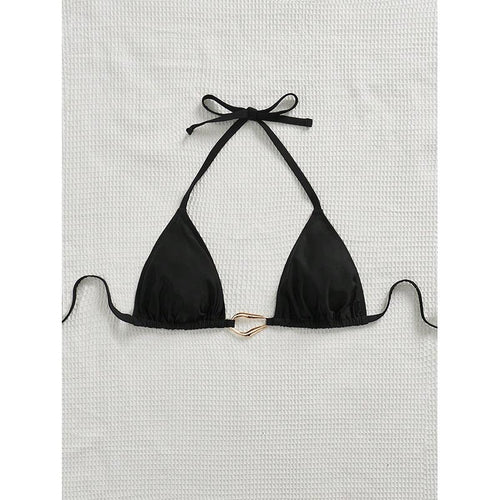 Damen Triangel-Bikinioberteil mit verstellbaren Trägern und elegantem Goldverschluss Drune