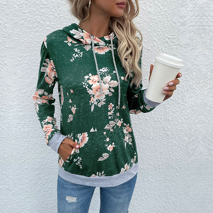 Damen Lässiger Kapuzenpullover mit floralem Muster Drune