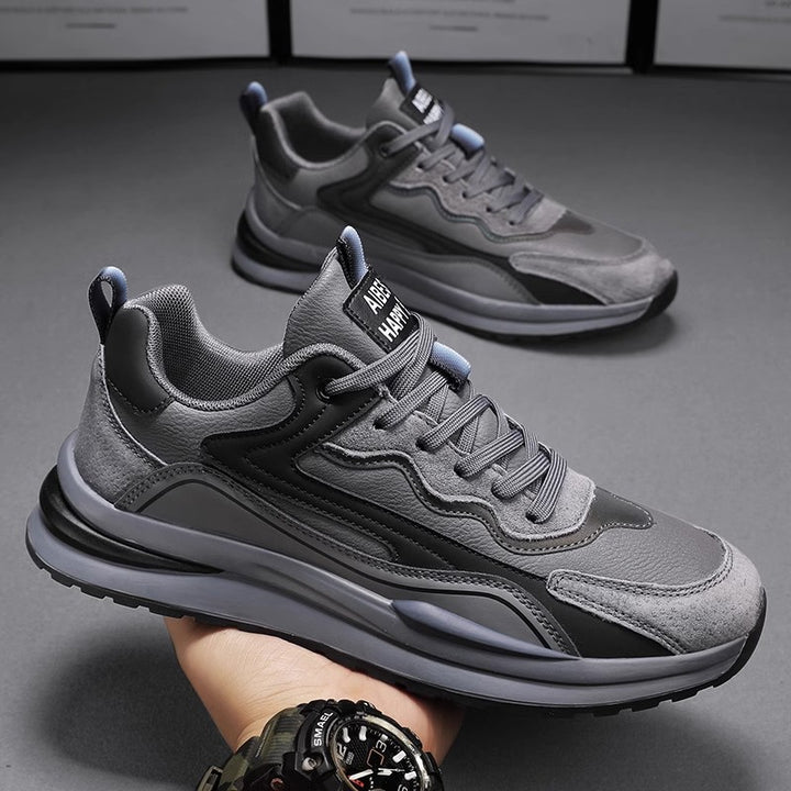 Herren sportive Chunky-Sneaker mit Wildleder- und Kunstlederoverlays, gepolstertem Einstieg und reaktiver Wellen-Zwischensohle Drune