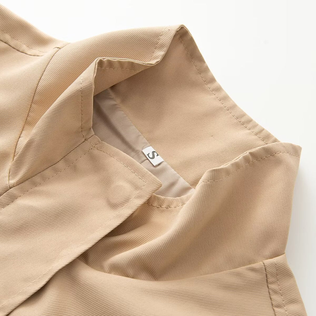 Damen Leichte Übergangsjacke mit Tunnelzug-Taillierung und Stehkragen Drune