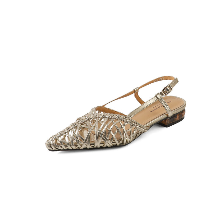 Damen Gewebte Slingback Ballerinas mit Verstellbarem Riemen Drune