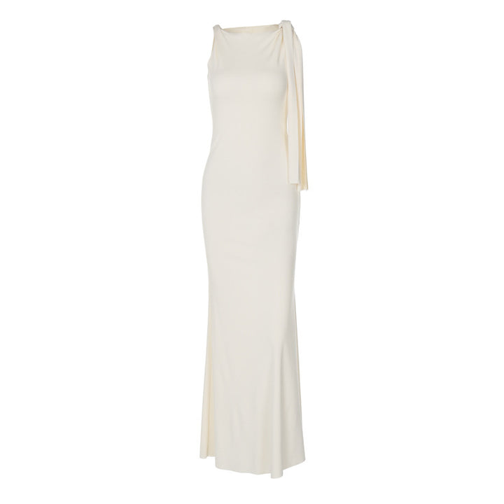 Damen Elegantes Maxikleid mit asymmetrischen Trägerdetails Drune