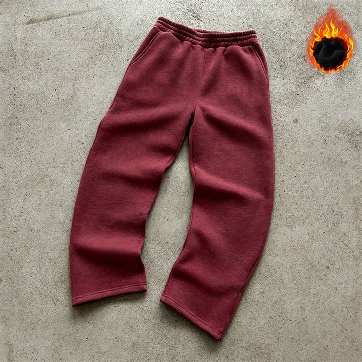 Unisex Thermo-Fleece-Jogginghose mit wärmender Innenbeschichtung, elastischem Komfortbund und geradem Bein Drune
