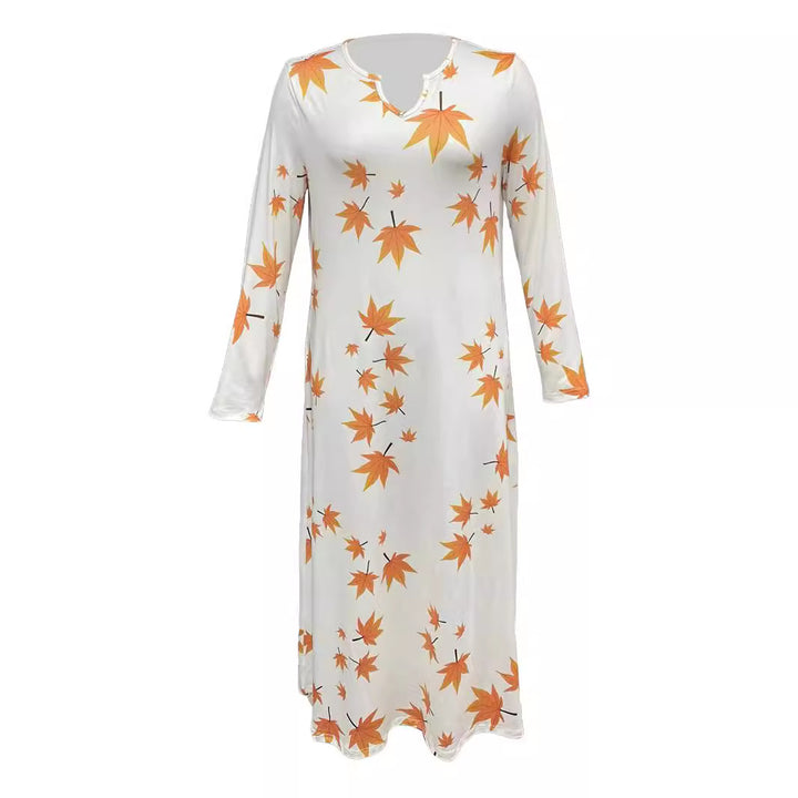 Damen Maxikleid mit V-Ausschnitt und floralem Druck Drune