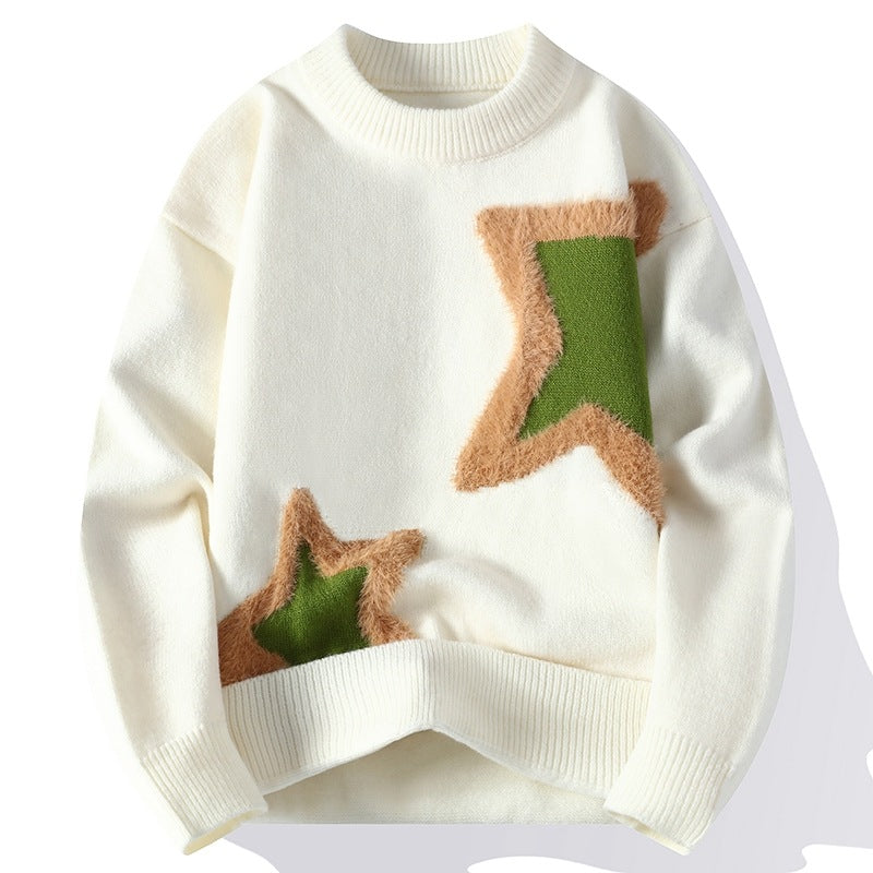 Damen Modischer Pullover mit Sternedesign Drune