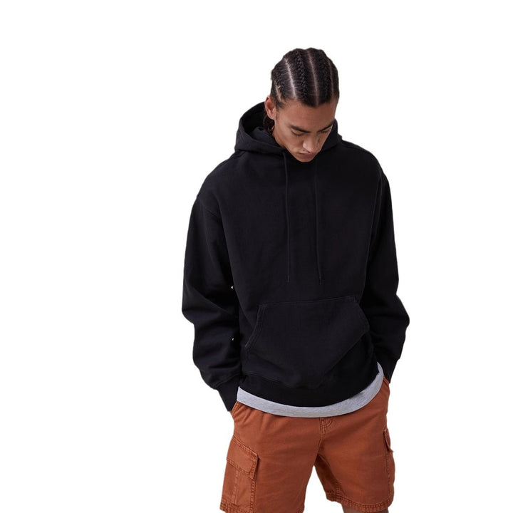 Damen nan oversized Kapuzenpulloverkleid mit Kängurutasche, verlängerter Silhouette und weichem French-Terry Drune