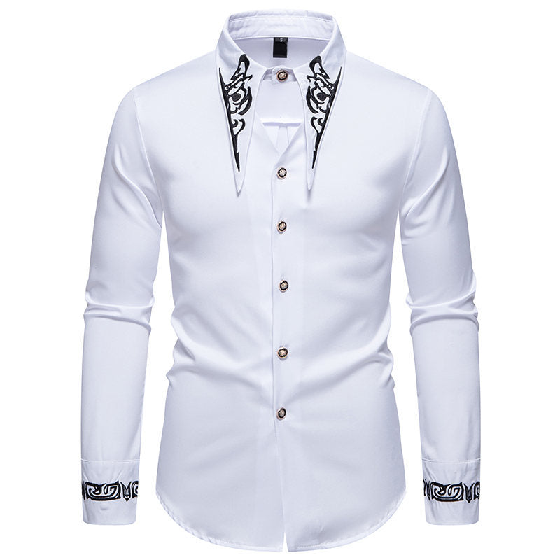 Herren Langarmhemd mit ornamentalen Akzenten Drune