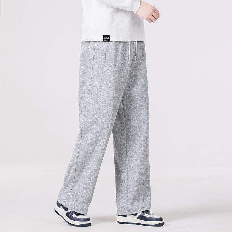 Herren Freizeit-Jogginghose im Oversize-Schnitt mit elastischem Kordelbund & markanter Seitennaht Drune