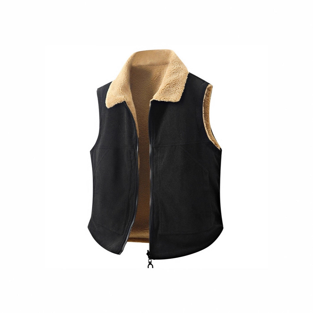 Damen Sherpa-Fleeceveste mit Rippenkragen, durchgehendem Reißverschluss und Eingrifftaschen Drune