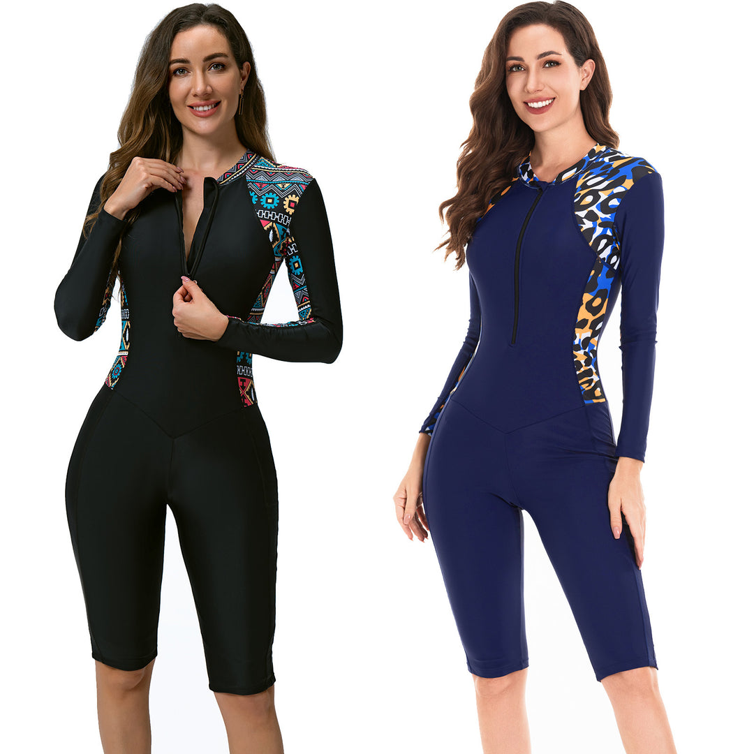 Damen Sportlicher Langarm-Schwimmanzug Drune