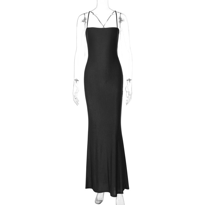 Damen Elegantes, figurbetontes Abendkleid mit Spaghetti-Trägern Drune