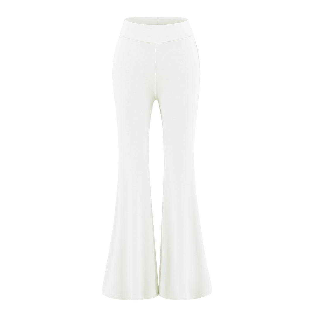 Damen High-Waist Flared Jersey-Leggings mit ausgestelltem Beinabschluss Drune