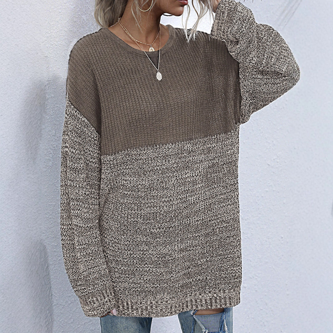 Damen Stilvoller Strickpullover mit luxuriösen Texturen Drune