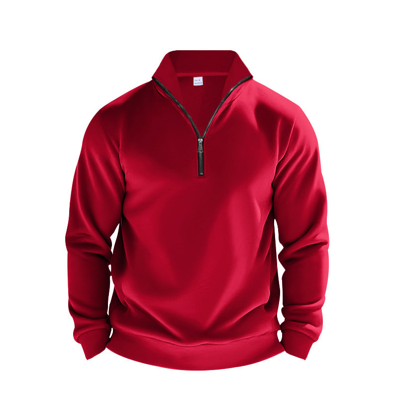 Herren Sweatpullover mit halbem Reißverschluss und atmungsaktiver Struktur Drune